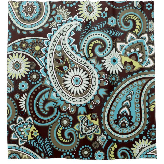 Oriental Paisley Vintag Seamless Pattern Duschvorhang (Vorderseite)