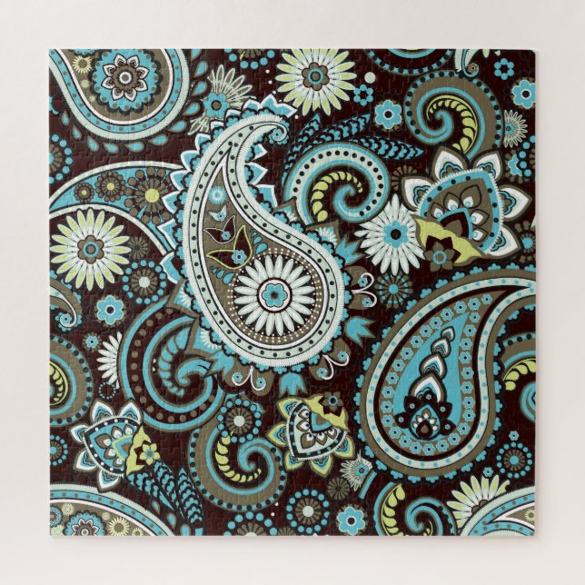 Oriental Paisley Vintag Seamless Pattern Puzzle (Vertikal)
