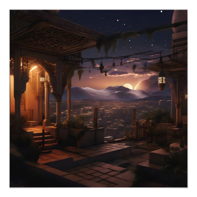 Oriental Palace Night View Fotodruck (Vorne)