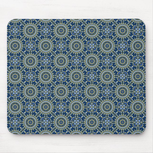 Oriental Pattern Blau Mousepad (Vorne)