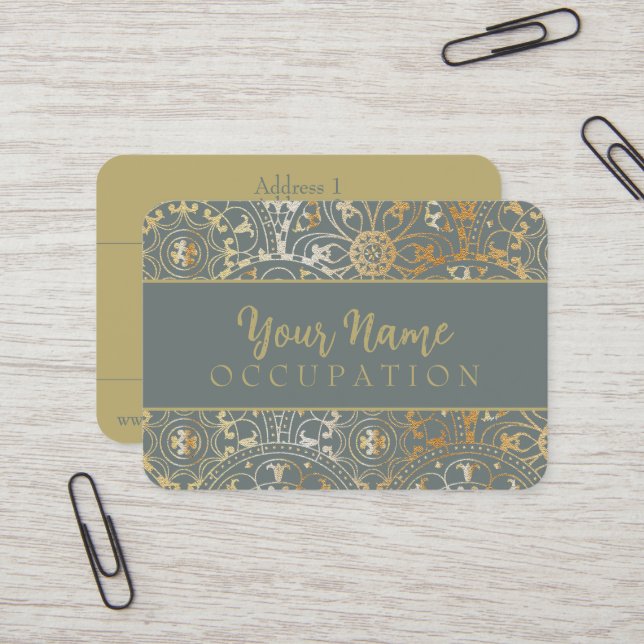 Oriental Pattern Mandala - Visitenkarte (Vorderseite/Rückseite Beispiel)