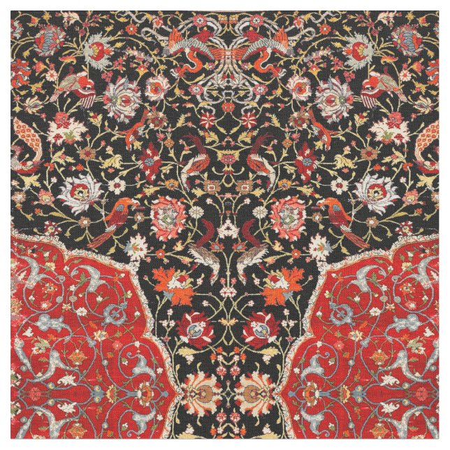 Oriental Persian Salat Teppich Print Pattern Stoff (Nahaufnahme)