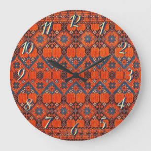 Oriental Persian Turkish Pattern Carpet Große Wanduhr