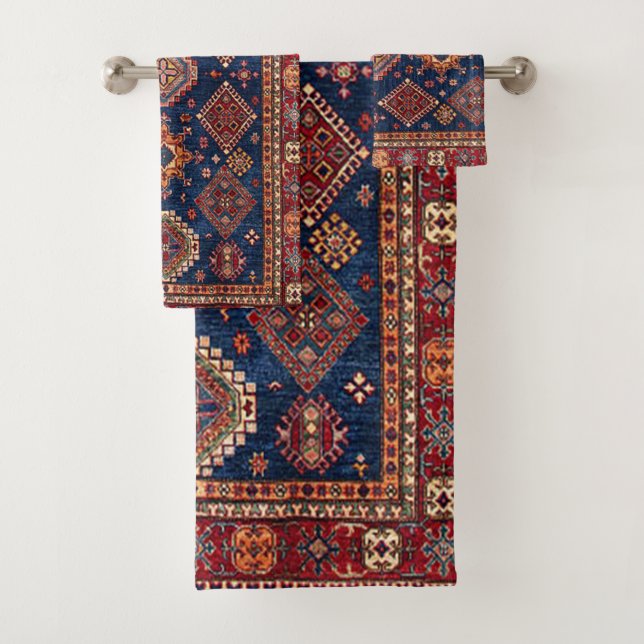 Oriental Persian Turkish Rug Pattern Badhandtuch Set (Insitu)