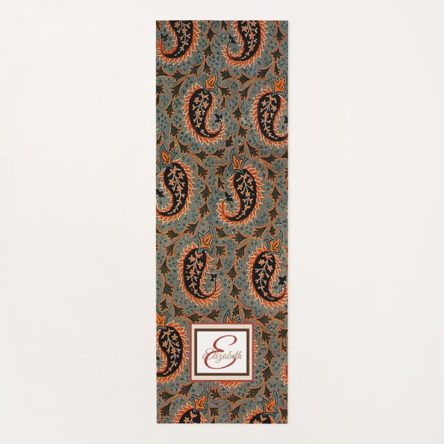 Oriental, Persischer Teppich Paisley Monogram Yogamatte (Vorderseite)