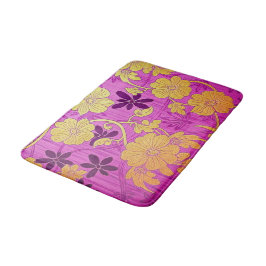 ORIENTAL Pink Golden Pattern - Bath Mat Rug Badematte