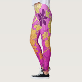 ORIENTAL Pink Golden Pattern - Leggings