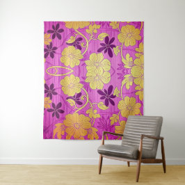 ORIENTAL Pink Golden Pattern - Tapestyle Wandteppich