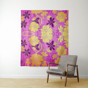 ORIENTAL Pink Golden Pattern - Tapestyle Wandteppich