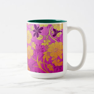 ORIENTAL Pink Golden Pattern - Tasse, Cup Zweifarbige Tasse