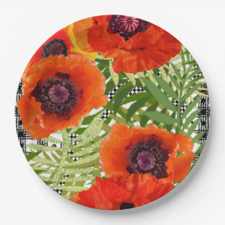 Oriental Poppy Style Pappteller