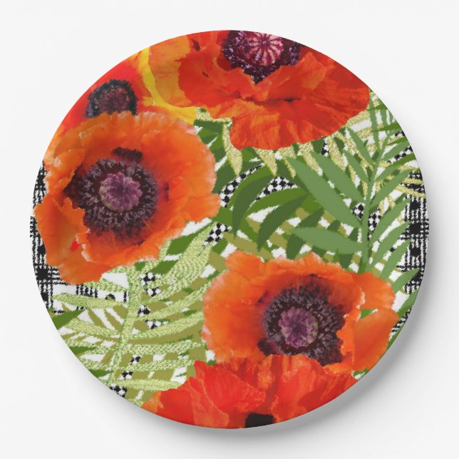 Oriental Poppy Style Pappteller (Vorderseite)