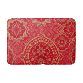 ORIENTAL Red Golden Pattern - Bath Mat Rug Badematte
