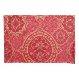 ORIENTAL Red Golden Pattern - Pillowcase Kissenbezug