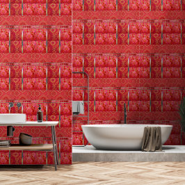 ORIENTAL Red Golden Pattern - Tapete