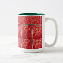 ORIENTAL Red Golden Pattern - Tasse, Cup Zweifarbige Tasse