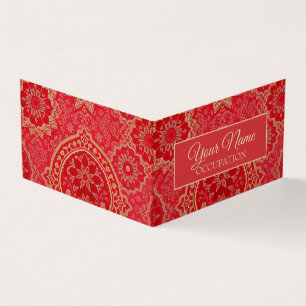 ORIENTAL Red Golden Pattern - Visitenkarte Visitenkarten