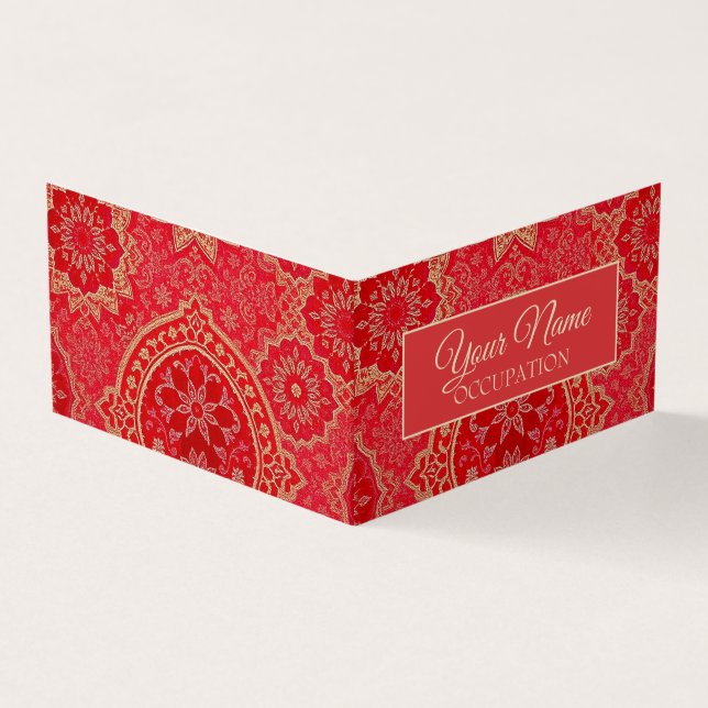 ORIENTAL Red Golden Pattern - Visitenkarte Visitenkarten (Vorderseite)