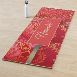 ORIENTAL Red Golden Pattern - Yoga Mat Yogamatte