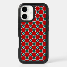 Oriental Red Green Arabic Egypt Geometric Pattern