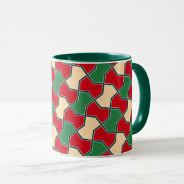 Oriental Red Green Bow Krawatte Geometric Vector A Tasse