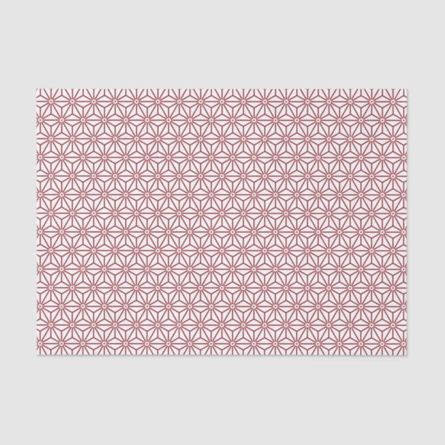 Oriental Red Shinshu Asanoha Japan Pattern Seidenpapier (Vorderseite)