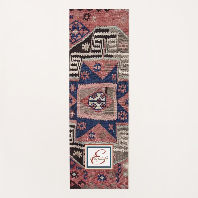 Oriental Red Tepet Rug Killim Yogamatte (Vorderseite)