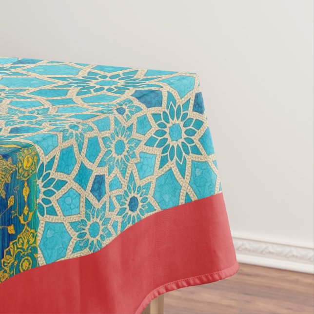 ORIENTAL Red Turquoise Pattern - Tableclout Tischdecke (Beispiel)