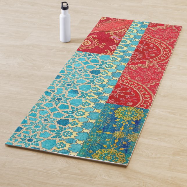 ORIENTAL Red Turquoise Pattern - Yoga Mat Yogamatte (Beispiel)