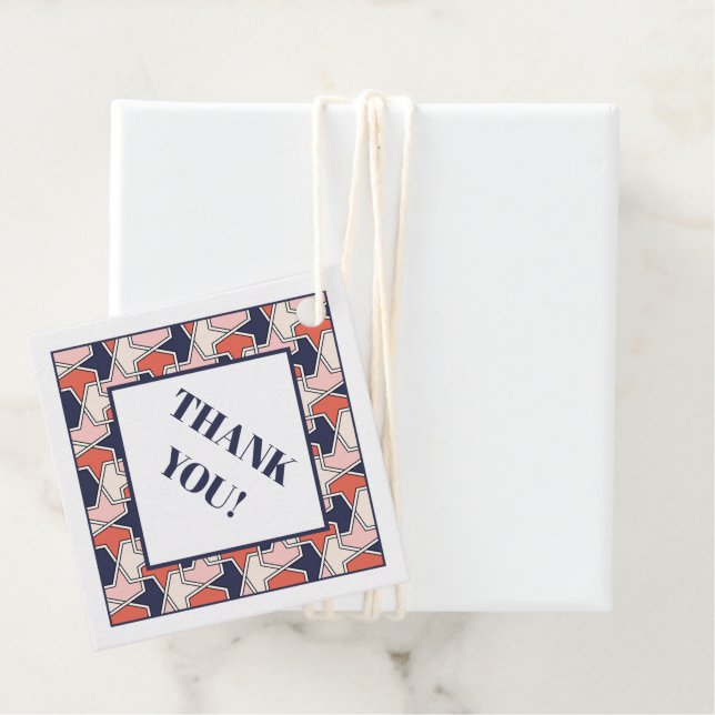 Oriental Red White Blue Geometric Arrows Pattern Geschenkanhänger (Beispiel)