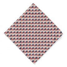 Oriental Red White Blue Geometric Arrows Pattern