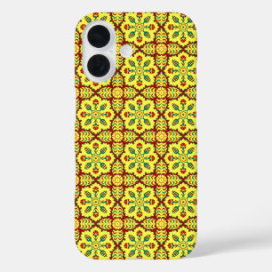Oriental Red Yellow Ottoman Turkish Tulip Pattern iPhone 16 Hülle