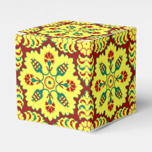 Oriental Red Yellow Ottoman Turkish Tulip Pattern Geschenkschachtel