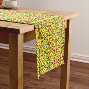 Oriental Red Yellow Ottoman Turkish Tulip Pattern Kurzer Tischläufer