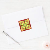 Oriental Red Yellow Ottoman Turkish Tulip Pattern