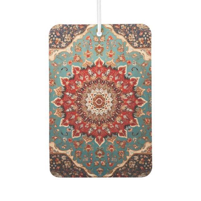 Oriental Retro Persian Muster Red Cream Blue Autolufterfrischer (Vorderseite)