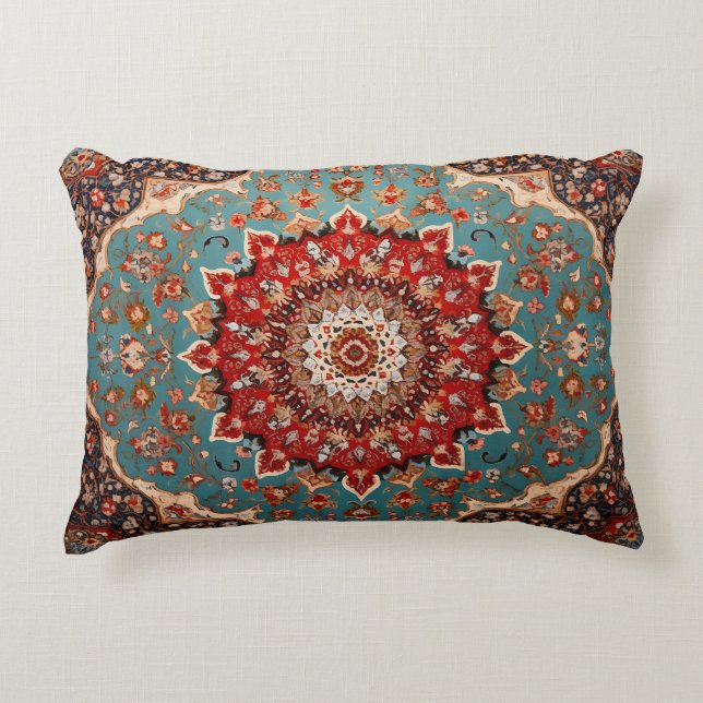Oriental Retro Persian Muster Red Cream Blue Dekokissen (Vorderseite)