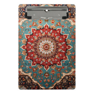 Oriental Retro Persian Muster Red Cream Blue Mini Klemmbrett