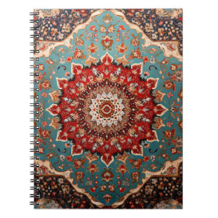 Oriental Retro Persian Muster Red Cream Blue Notizblock