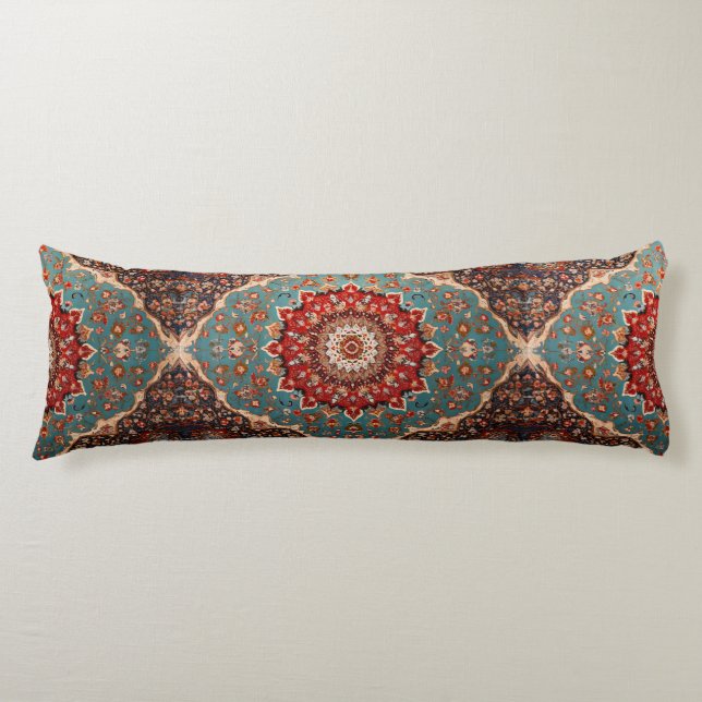 Oriental Retro Persian Muster Red Cream Blue Seitenschläferkissen (Vorderseite)