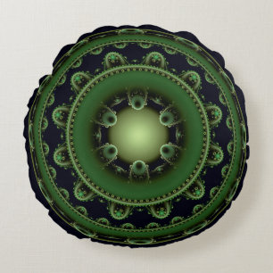 Oriental rundes grünes Ornament Kissen