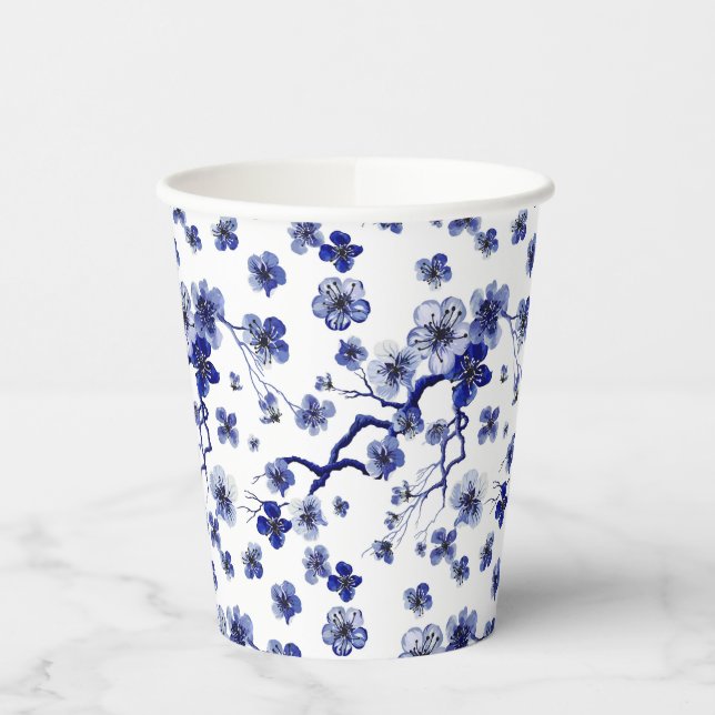 Oriental Sakura Branch Pattern Pappbecher (Links)