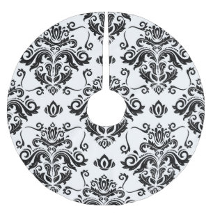 Oriental Schwarz & Weiß: Klassische Textur Polyester Weihnachtsbaumdecke
