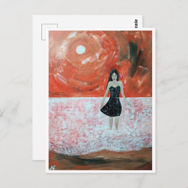 Oriental Sunset Painting by Alfred Fox Postkarte (Vorne/Hinten)