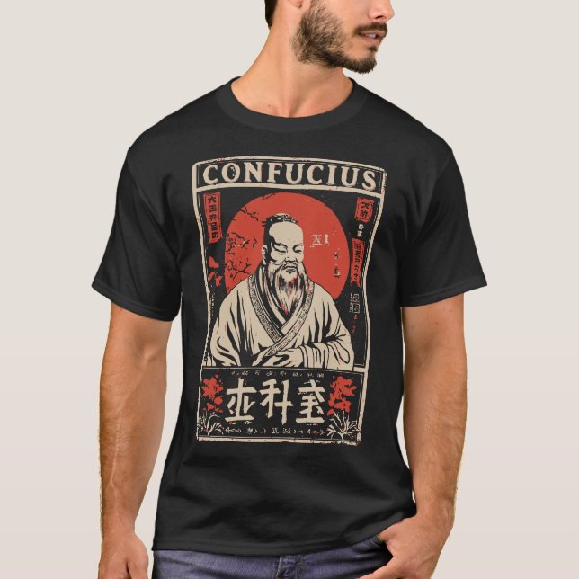 Oriental Vintag Confucius | Chinesischer Philosoph T-Shirt (Vorderseite)