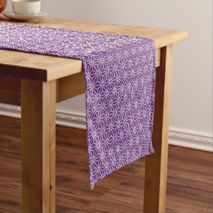 Oriental Violette Ayame Asanoha Japan Muster Kurzer Tischläufer