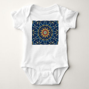 Oriental Watercolor Mandala Teppich Baby Strampler