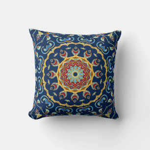 Oriental Watercolor Mandala Teppich Kissen