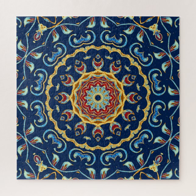 Oriental Watercolor Mandala Teppich Puzzle (Vertikal)