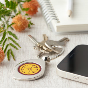 Oriental Yellow Red Sakai Japan Mon Kamon Art Schlüsselanhänger